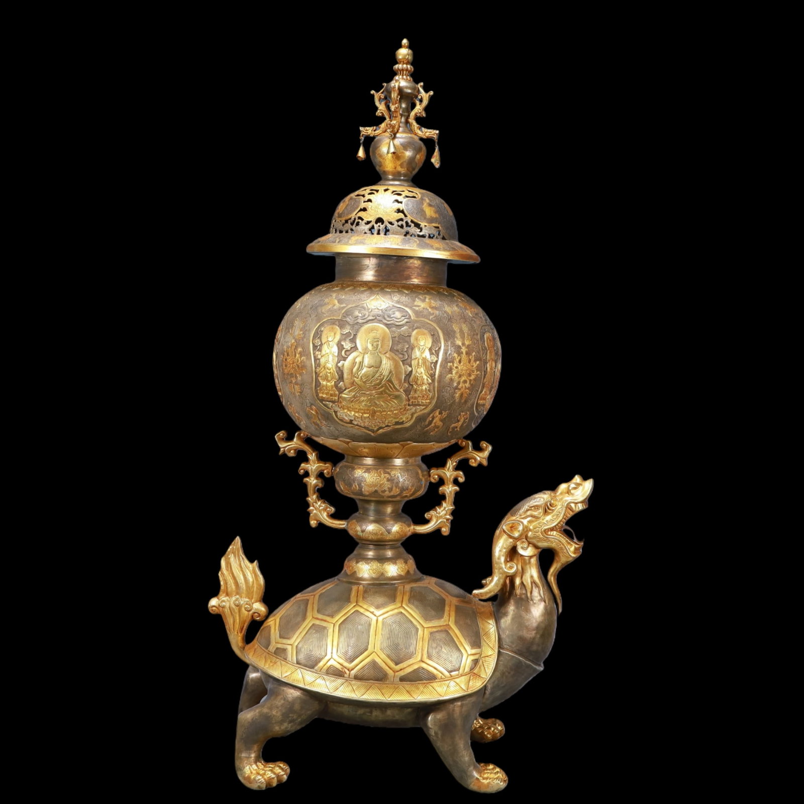 A Exquisite Gilt Silver Turtle-Form Censer - 7