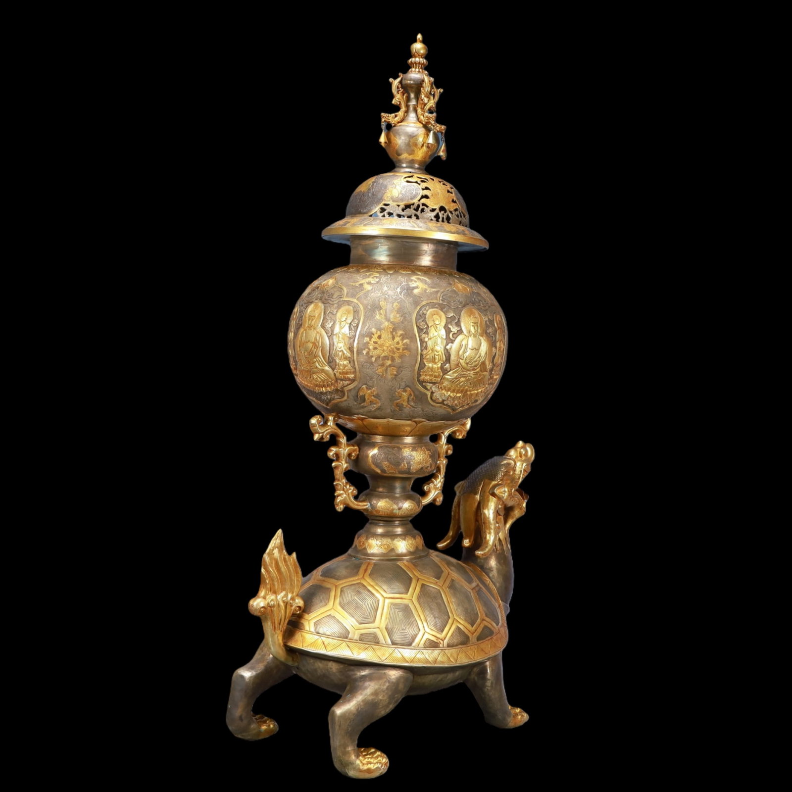 A Exquisite Gilt Silver Turtle-Form Censer - 8