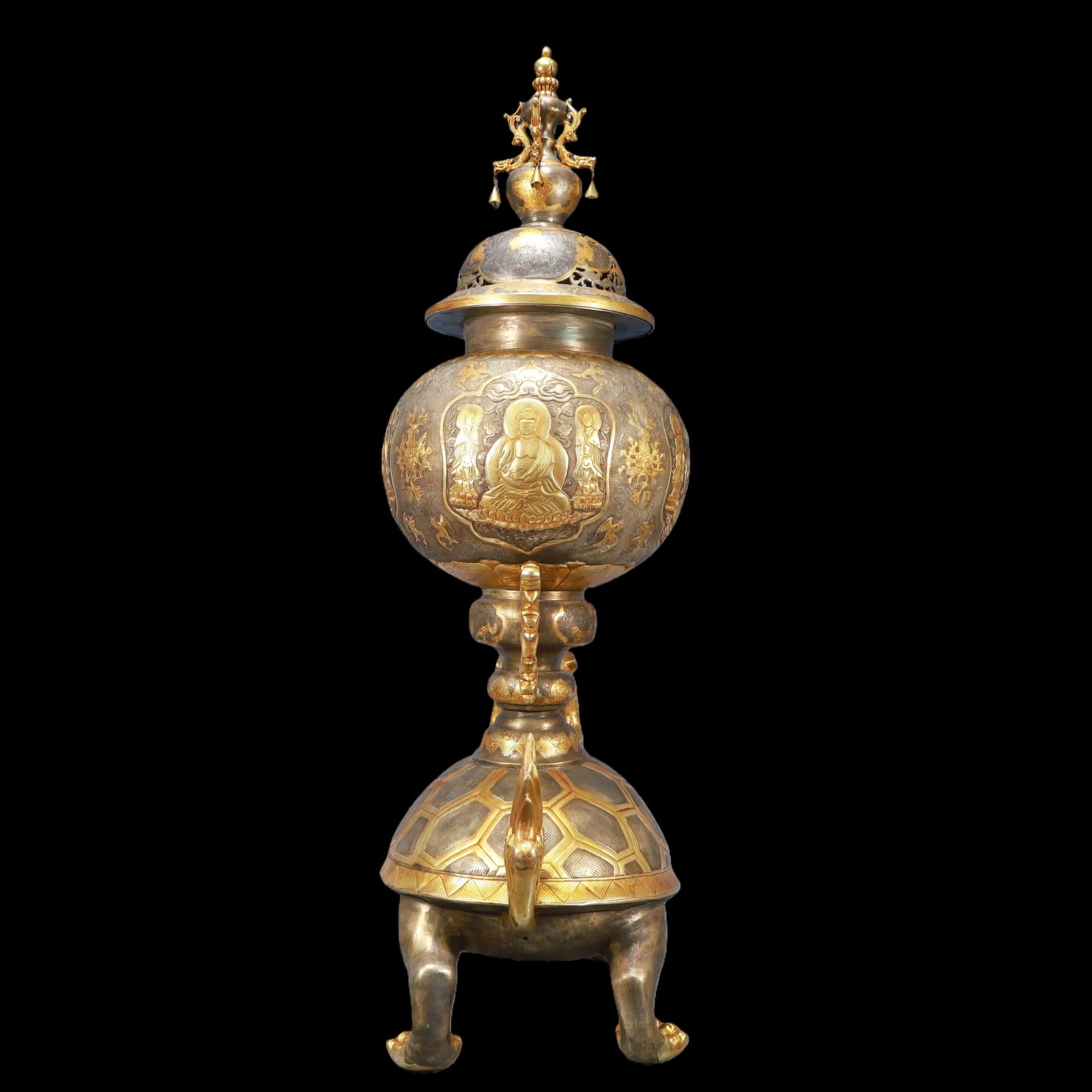 A Exquisite Gilt Silver Turtle-Form Censer - 9