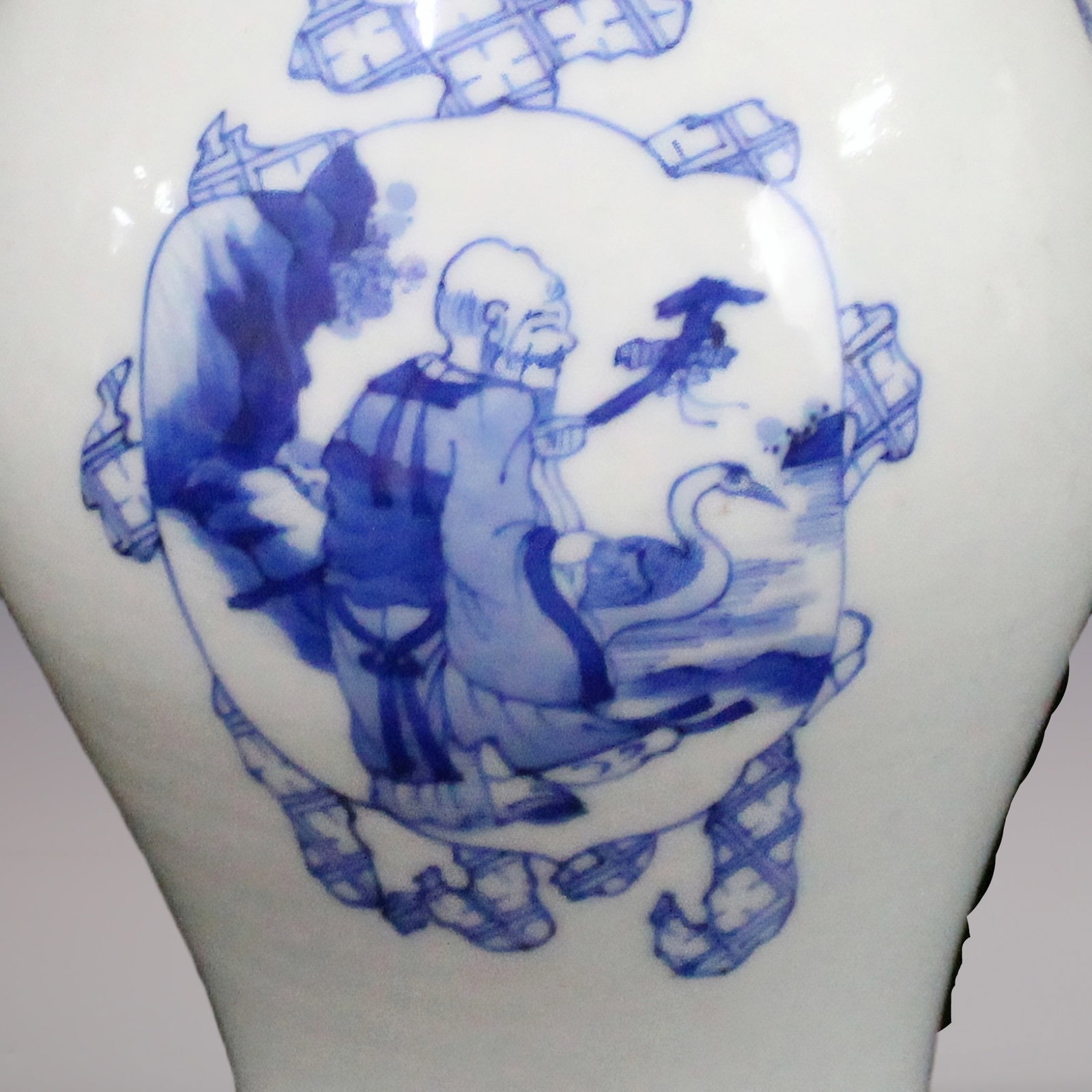 An Exquisite Blue and White Character and Story Pattern Vase - 6