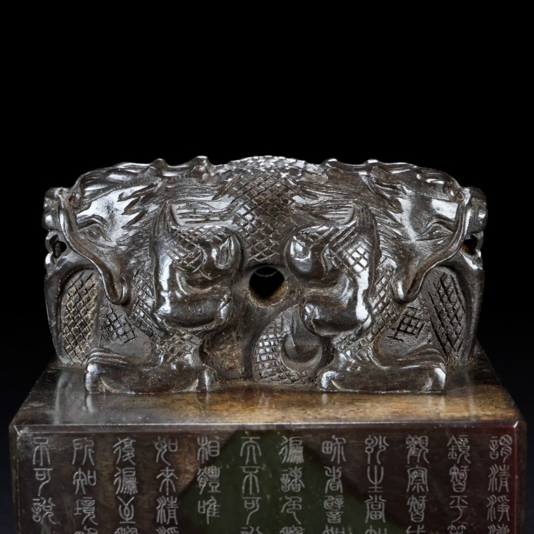 An Exquisite White Jade Auspicious Beast Seal - 3