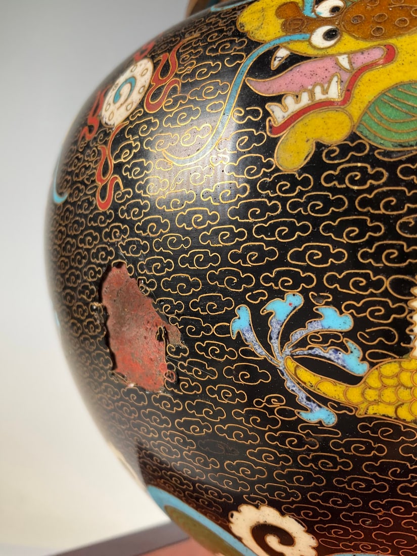 An Exquisite Cloisonne Dragon Pattern Flower Pattern Tea Caddy - 5
