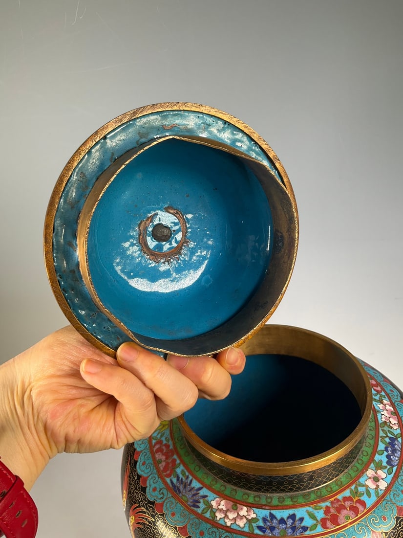 An Exquisite Cloisonne Dragon Pattern Flower Pattern Tea Caddy - 7
