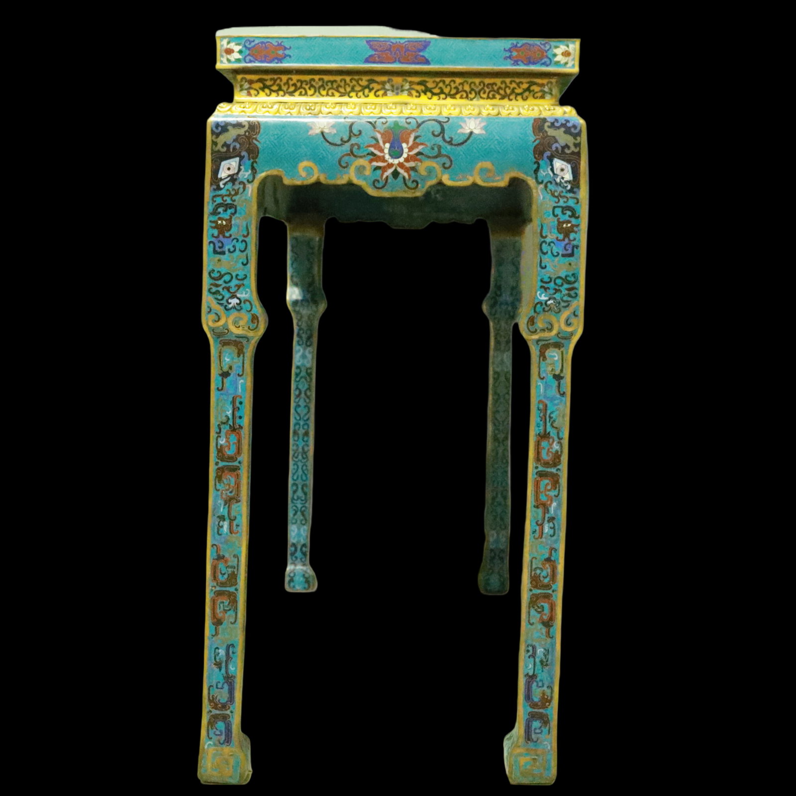 An Exquisite Cloisonne Beast-Face Pattern Bats and Peach Pattern Eight Treasures Pattern Table - 13