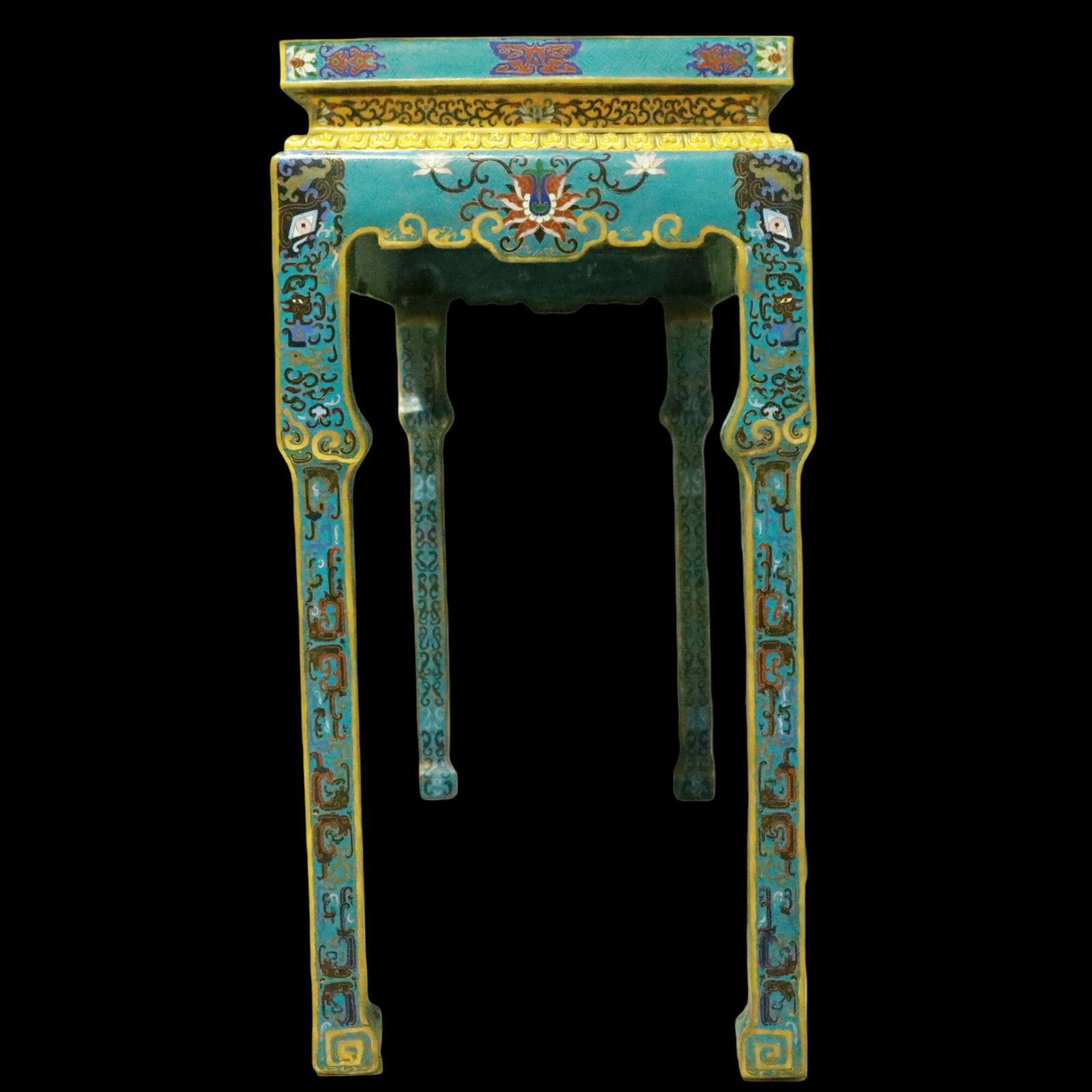 An Exquisite Cloisonne Beast-Face Pattern Bats and Peach Pattern Eight Treasures Pattern Table - 15