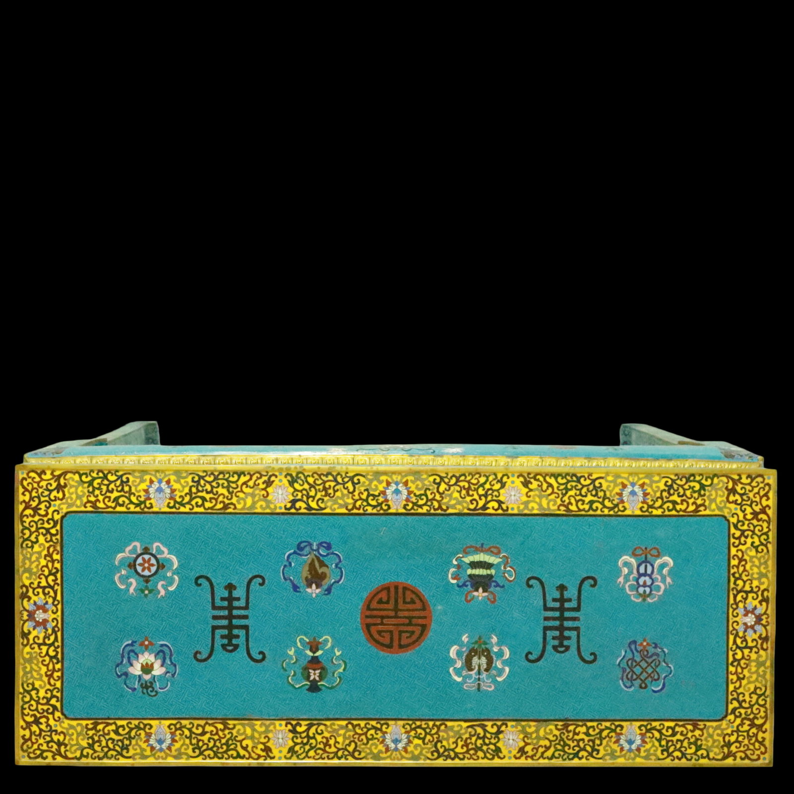 An Exquisite Cloisonne Beast-Face Pattern Bats and Peach Pattern Eight Treasures Pattern Table - 16