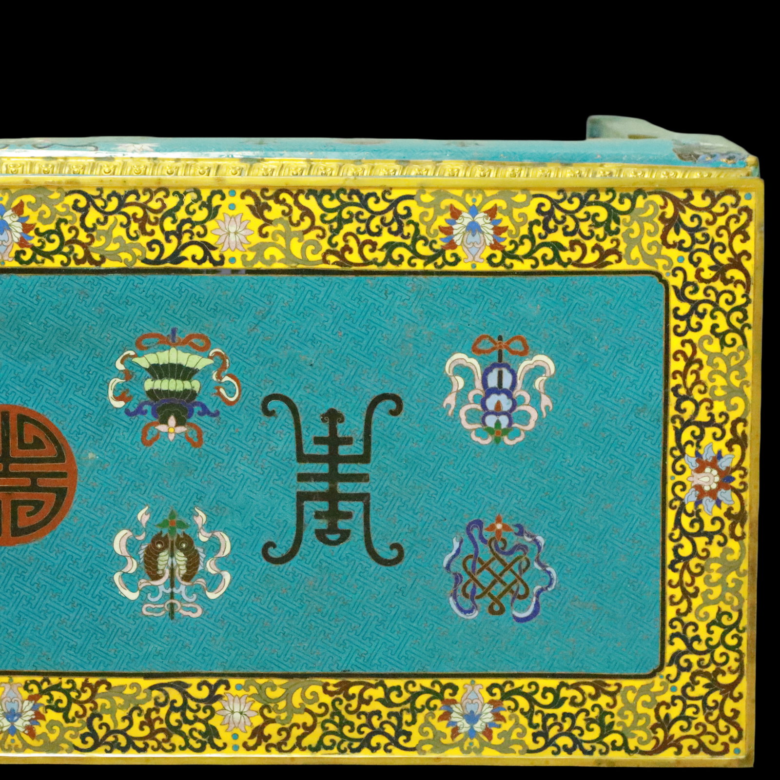 An Exquisite Cloisonne Beast-Face Pattern Bats and Peach Pattern Eight Treasures Pattern Table - 19