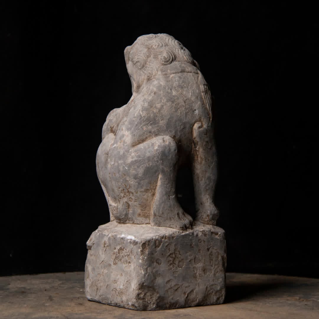 A Qing Dynasty bluestone stone carved beast - 6