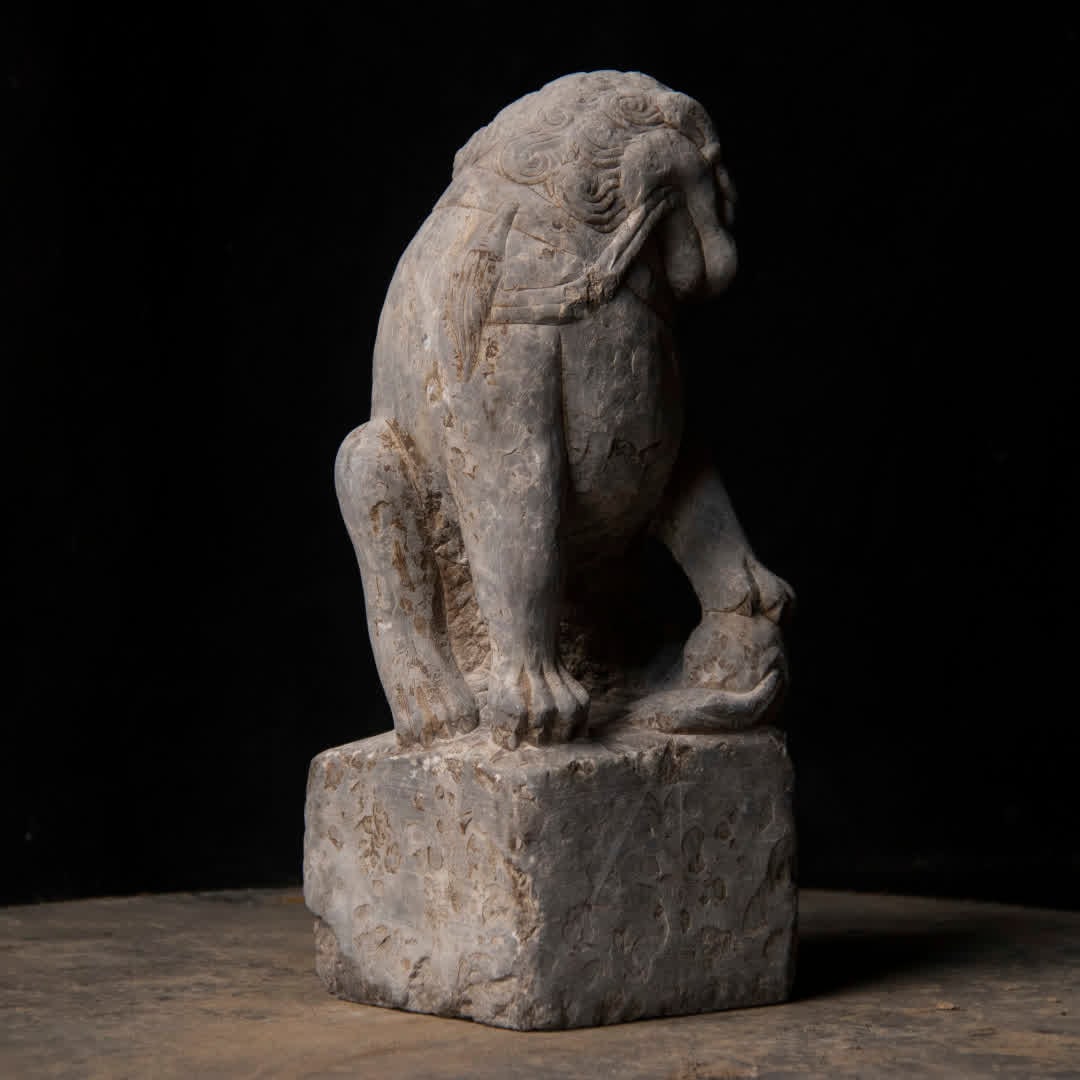 A Qing Dynasty bluestone stone carved beast - 7