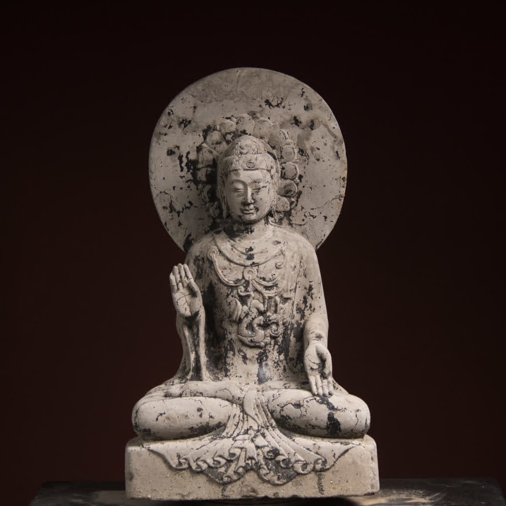 A Ming Dynasty bluestone seated Buddha (1 of 9)