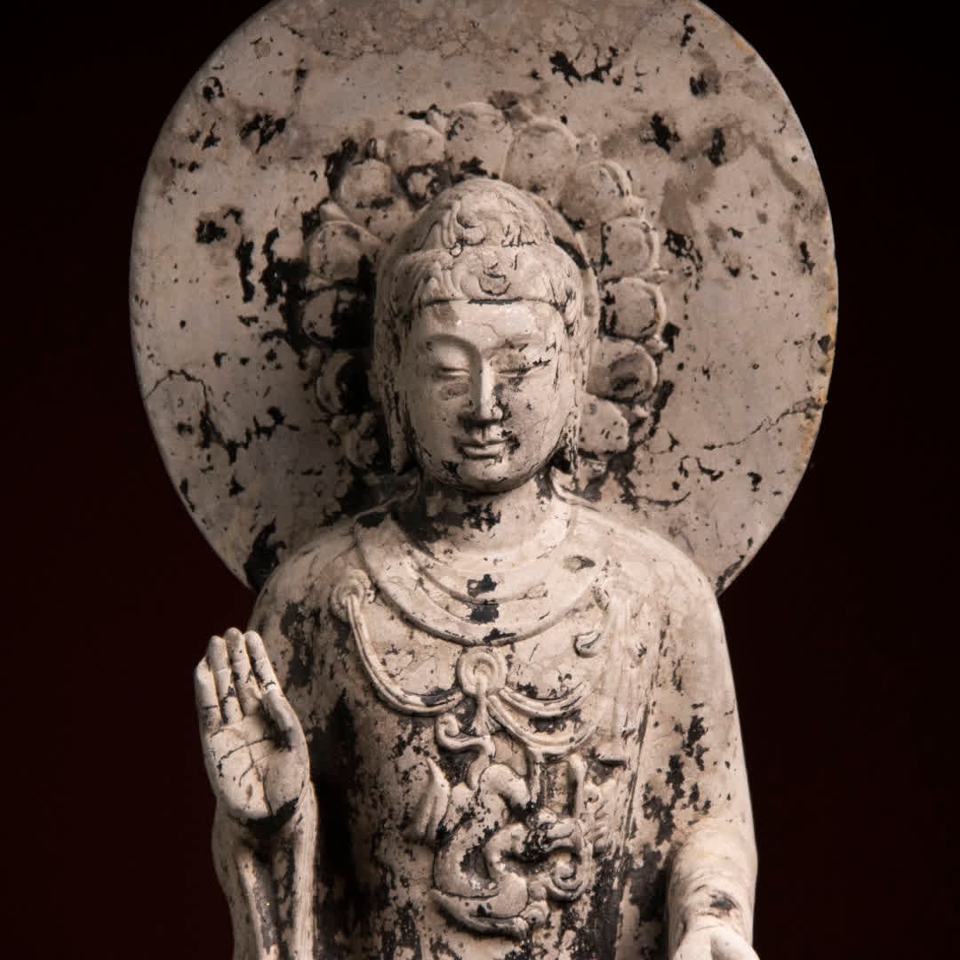 A Ming Dynasty bluestone seated Buddha - 2