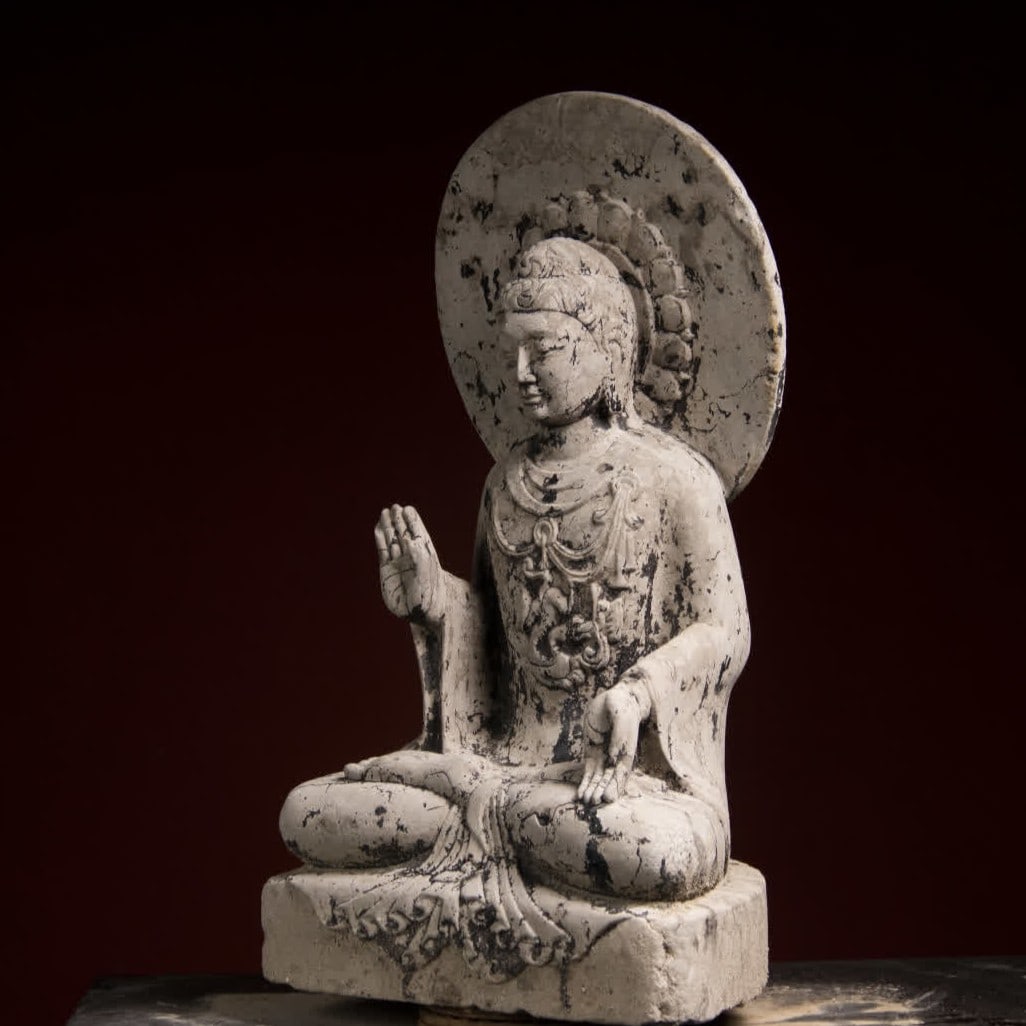 A Ming Dynasty bluestone seated Buddha - 3