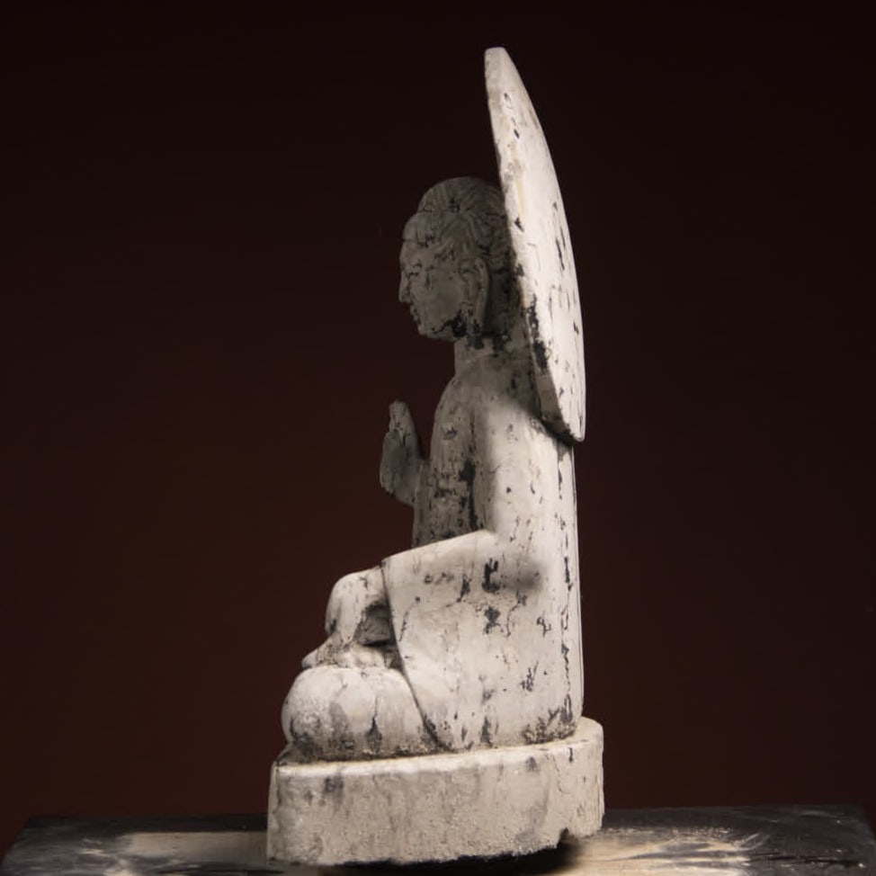 A Ming Dynasty bluestone seated Buddha - 4