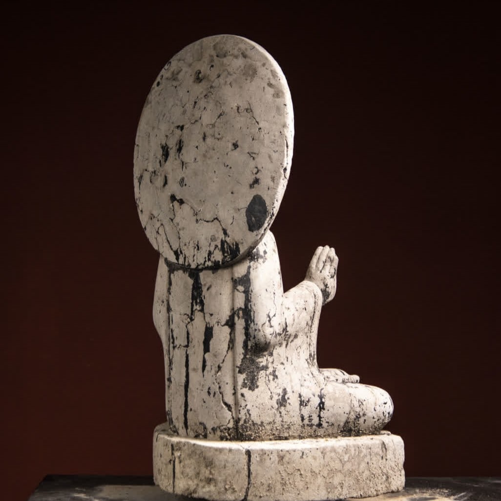 A Ming Dynasty bluestone seated Buddha - 6
