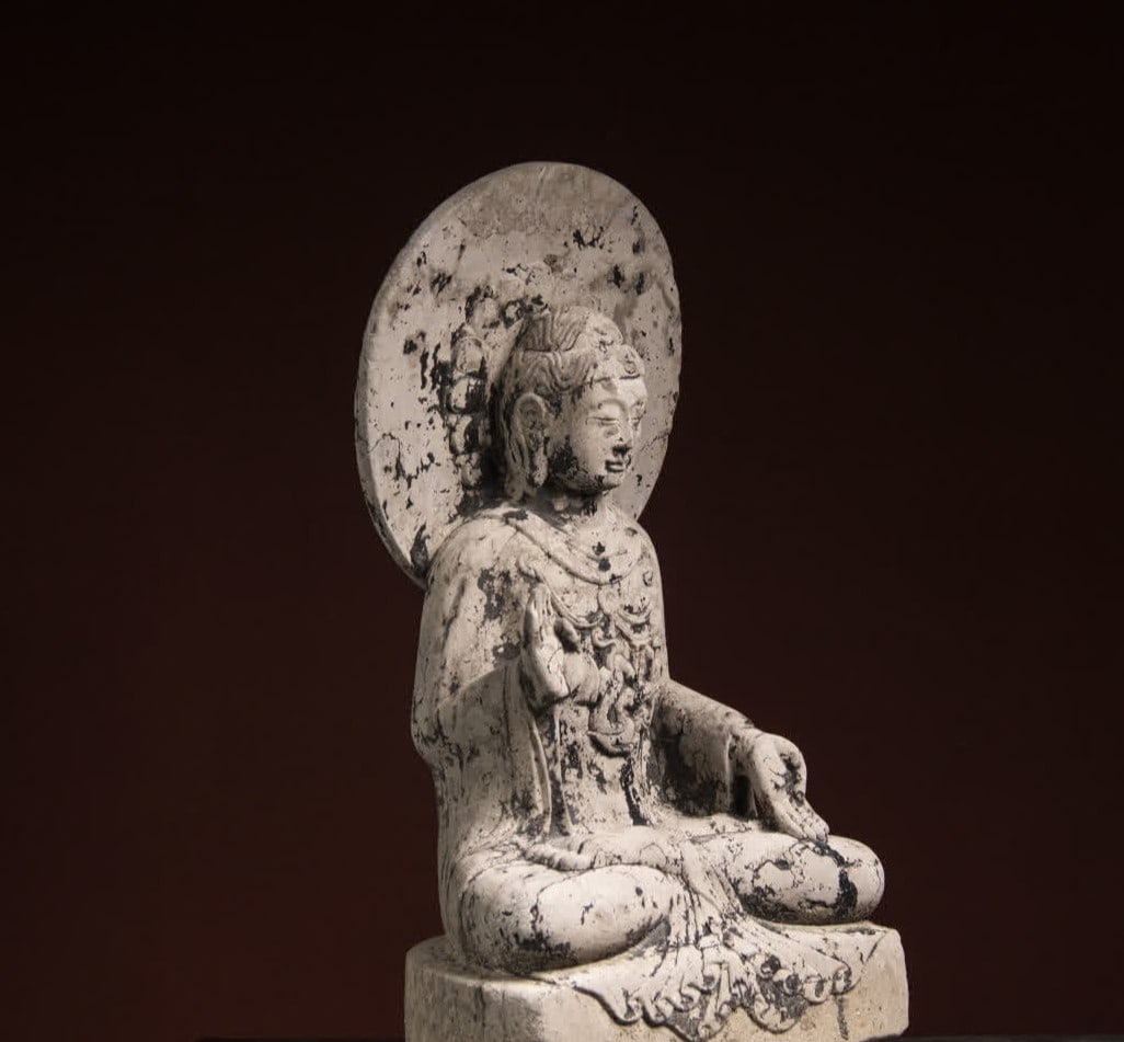 A Ming Dynasty bluestone seated Buddha - 8