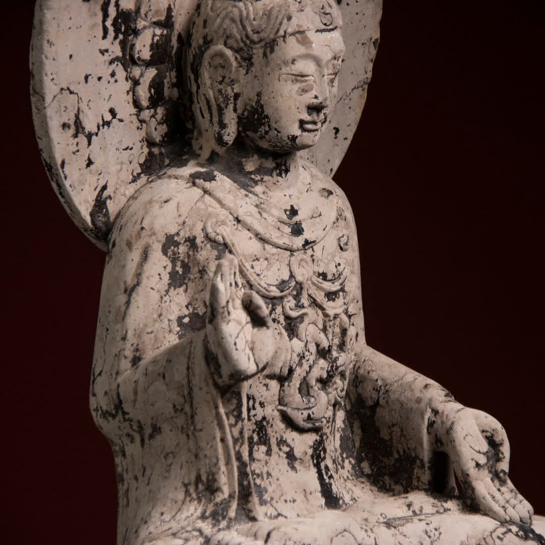 A Ming Dynasty bluestone seated Buddha - 9