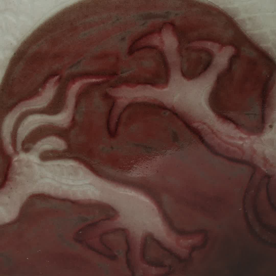 A Yuan Dynasty glazed red dragon pattern lid jar - 6
