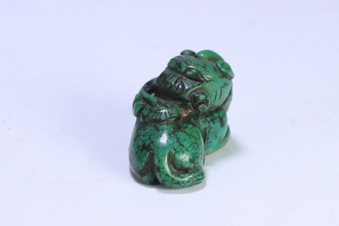 An old turquoise beast handle - 2