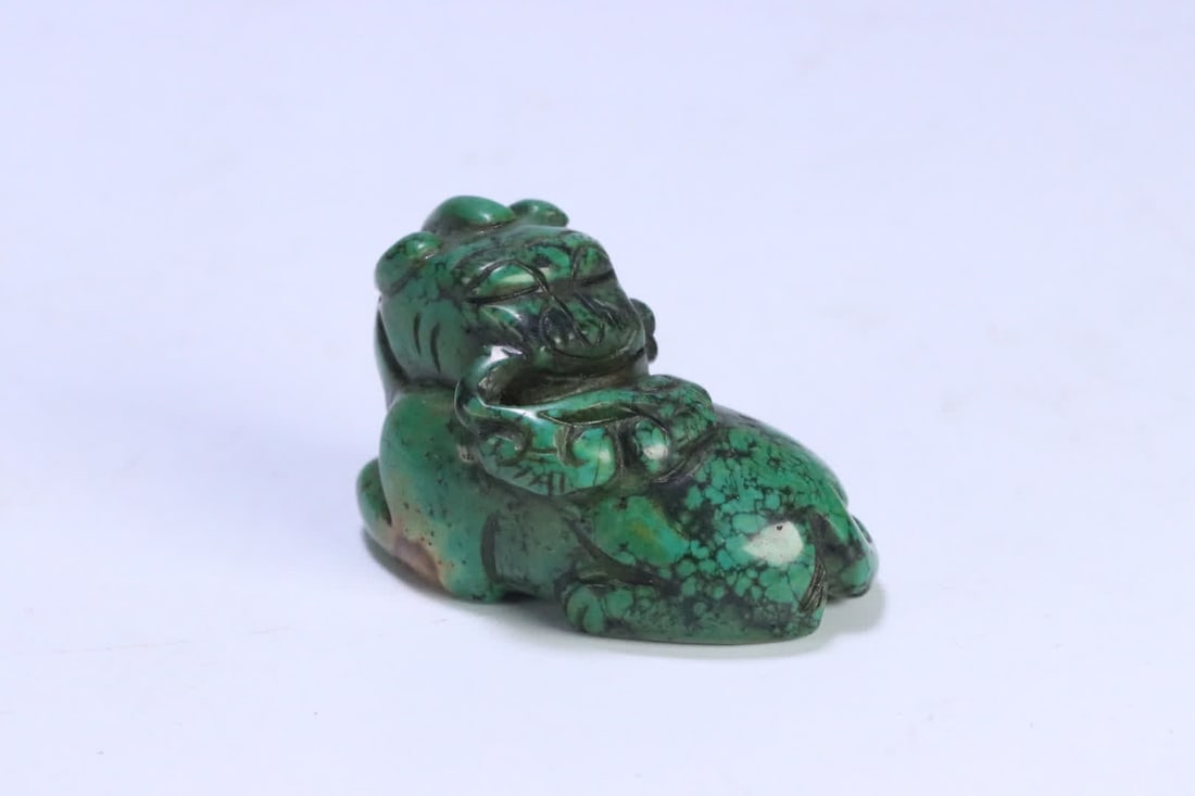 An old turquoise beast handle - 3