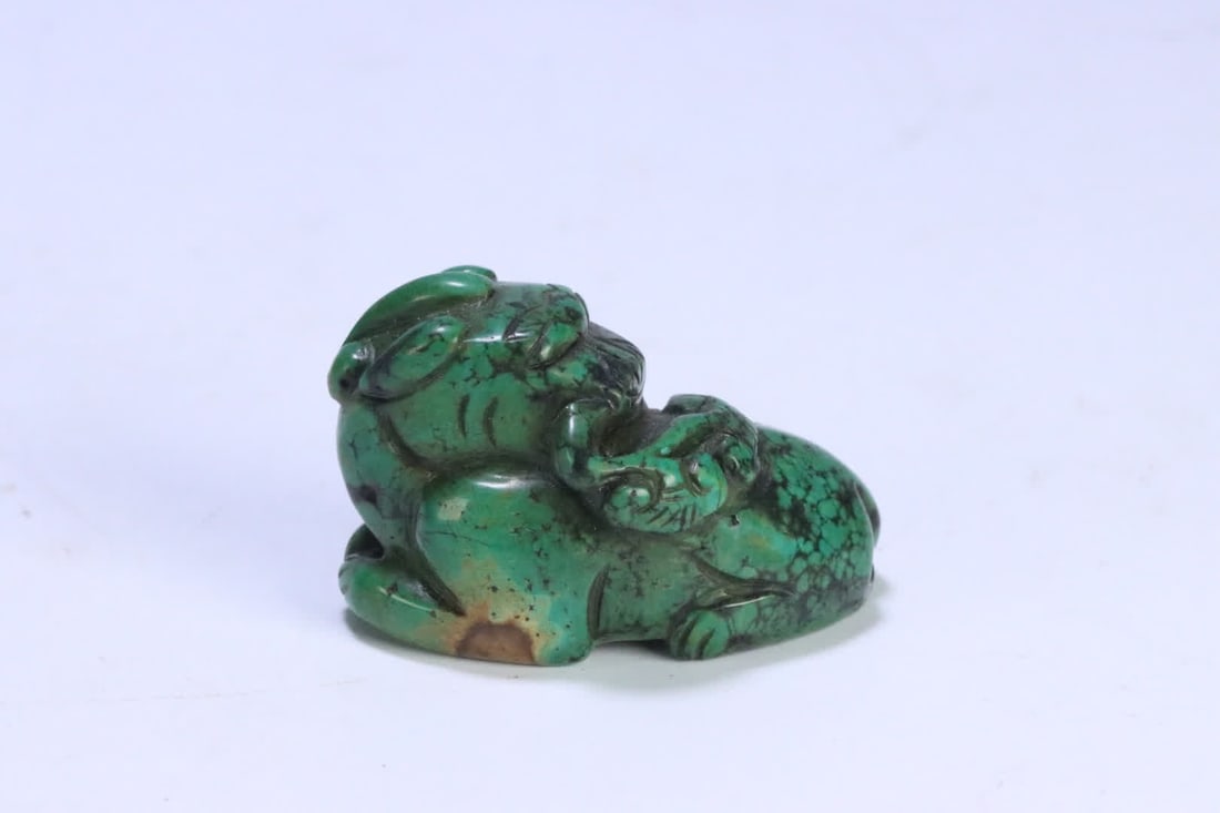 An old turquoise beast handle - 4