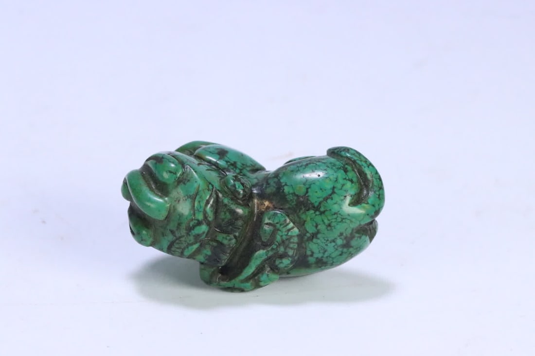 An old turquoise beast handle - 7