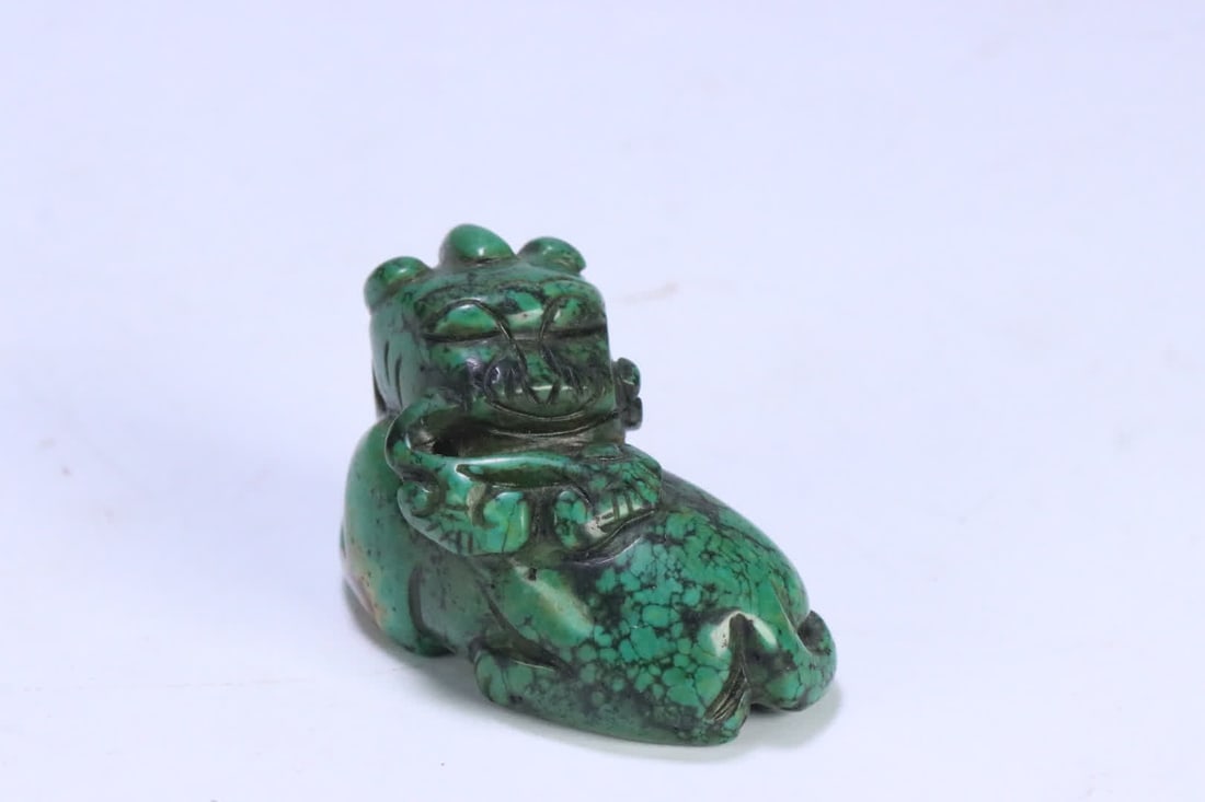 An old turquoise beast handle - 8