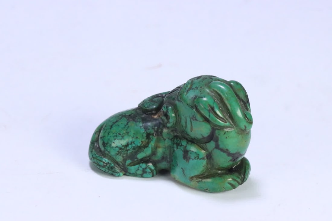 An old turquoise beast handle - 9