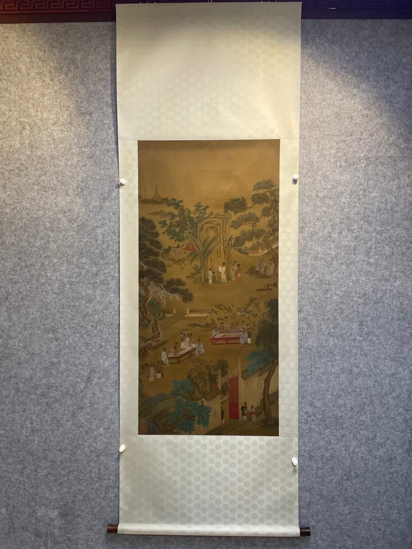 A collection of Qiu Ying's elegant paintings: Qiu Ying's elegant collection picture SIZE: Painting core65x136cm (The Dimensions Of All Batches Are Manually Measured.If You Need More Detailed Information, Please Contact Our Customer Service Before