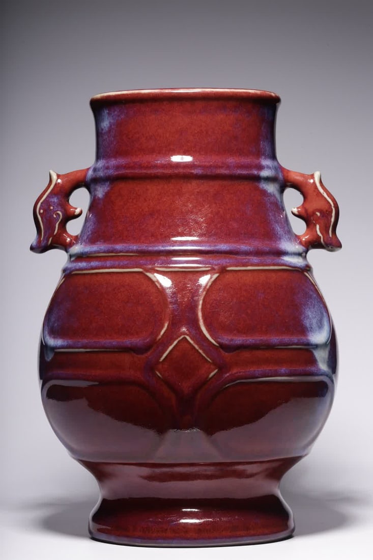 A Qing Dynasty kiln changed glazed amphora - 2