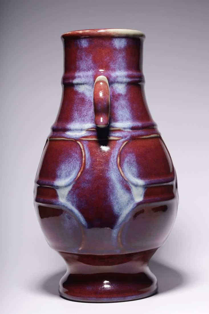 A Qing Dynasty kiln changed glazed amphora - 4