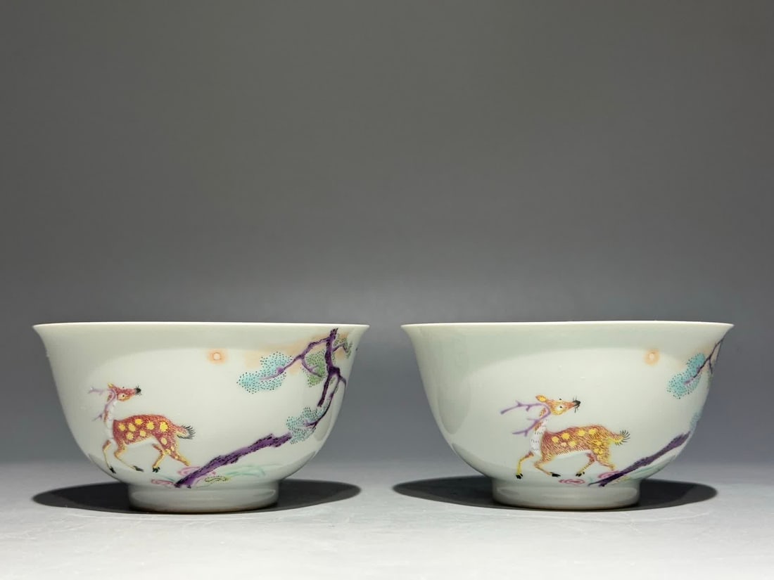 A Qing Dynasty Yongzheng pastel Ruilutu small cup (1 of 8)