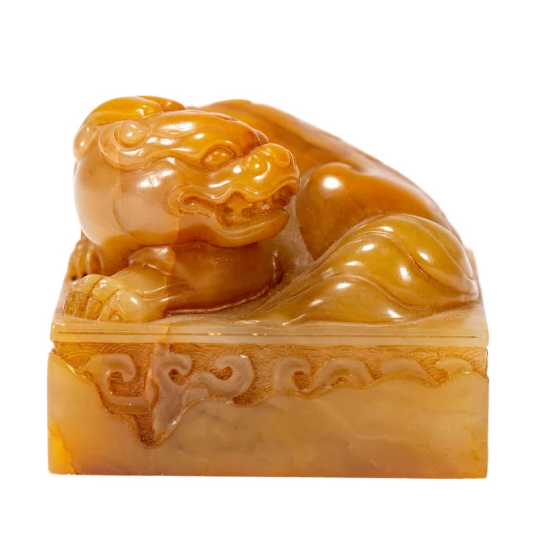 A Qing Dynasty Tian Huang seal: Qing Dynasty Tian Huang Seal SIZE: L:5.5cm W:5cm H:4.5cm W:220g (The Dimensions Of All Batches Are Manually Measured.If You Need More Detailed Information, Please Contact Our Customer Service Before