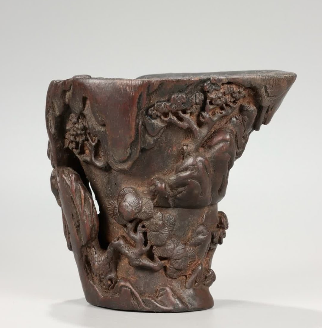 A Qing Dynasty agarwood carved cup (1 of 8)