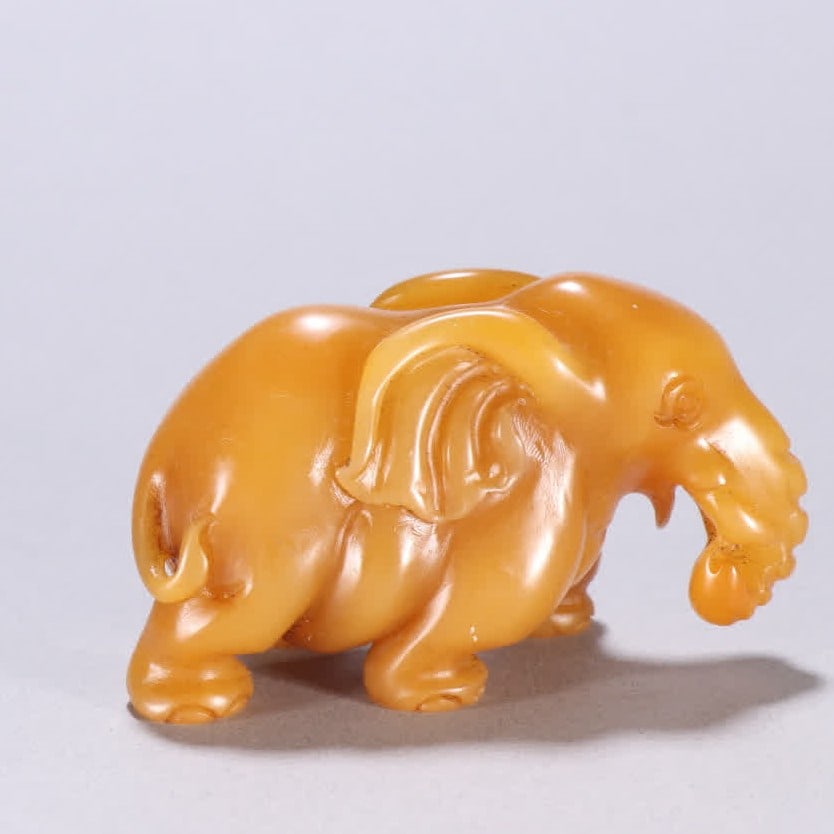 A Qing Dynasty Tian Huang stone elephant ornament (1 of 9)