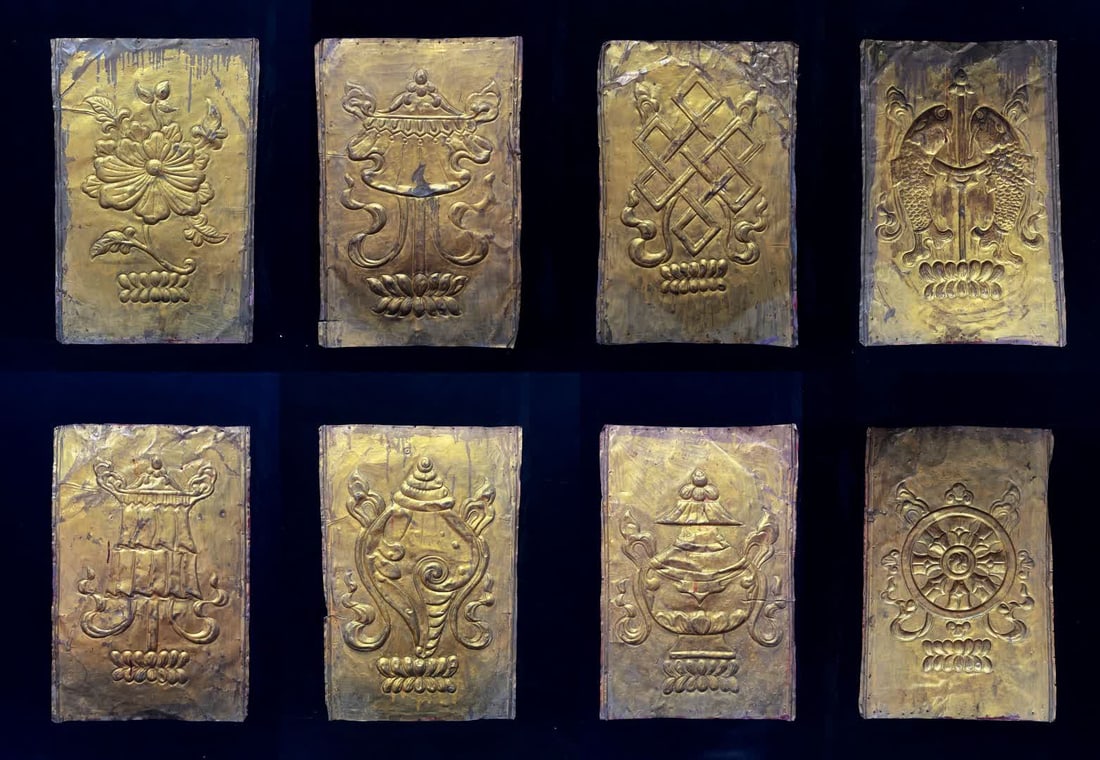 A set of copper clay gold hammer eight treasure pattern copper screens in the Qing Dynasty: A set of copper clay gold hammers in the Qing Dynasty with eight treasure patterns SIZE: L:60cm W:40cm (The Dimensions Of All Batches Are Manually Measured.If You Need More Detailed Information, Pleas