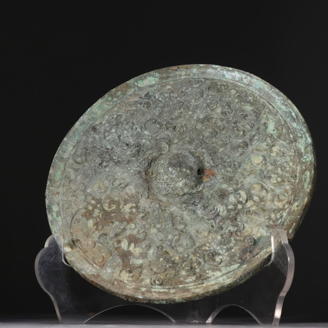 A Han bronze dragon pattern mirror - 5