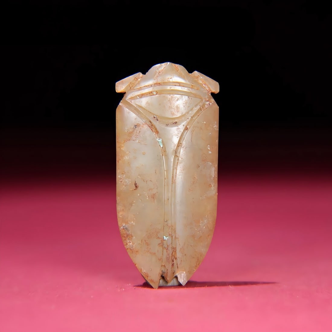 A Han Dynasty jade cicada: Han Dynasty jade cicada SIZE: 59x27x7mm W:19g (The Dimensions Of All Batches Are Manually Measured.If You Need More Detailed Information, Please Contact Our Customer Service Before Bidding.)