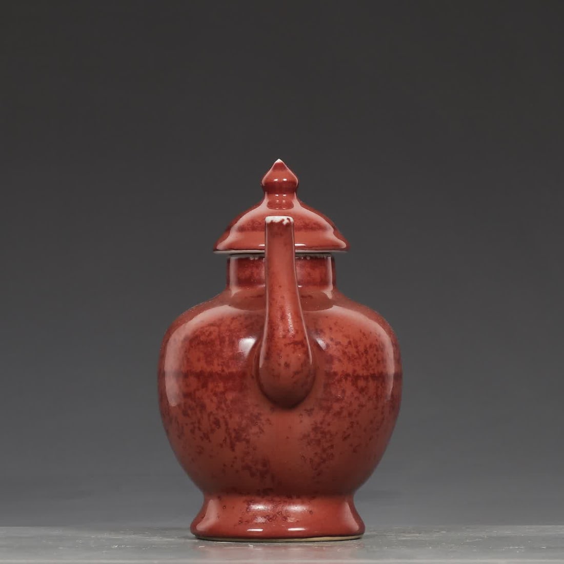 A Ming Dynasty Xuande ruby red glaze pot - 5