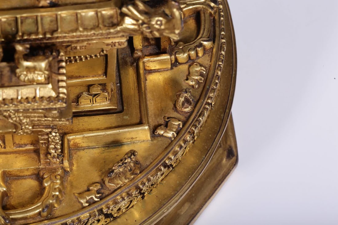 A Qing Dynasty copper gilt mandala - 9