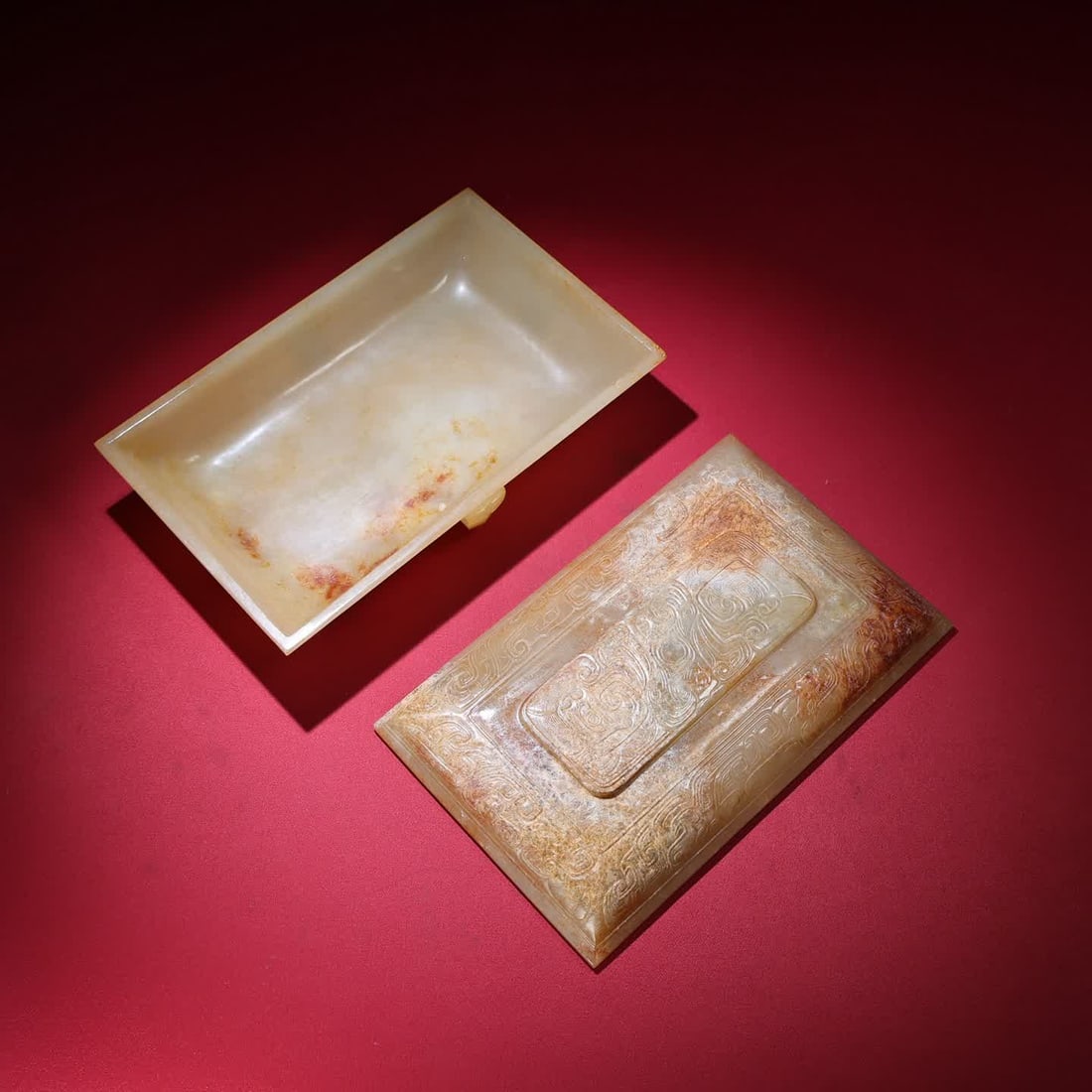 A Han Dynasty white jade square box - 6