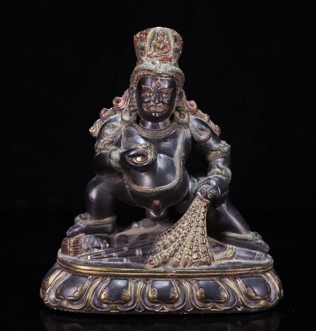 A Qing Dynasty black stone painted engraving gilded black God of Wealth: Qing Dynasty black stone painted engraving gilded black god of wealth SIZE: 23x20cm (The Dimensions Of All Batches Are Manually Measured.If You Need More Detailed Information, Please Contact Our Custo