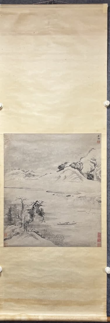 A landscape painting by Yao Tingmei: Yao Tingmei's landscape paintings SIZE: Painting core68x59cm (The Dimensions Of All Batches Are Manually Measured.If You Need More Detailed Information, Please Contact Our Customer Service Before Bidd