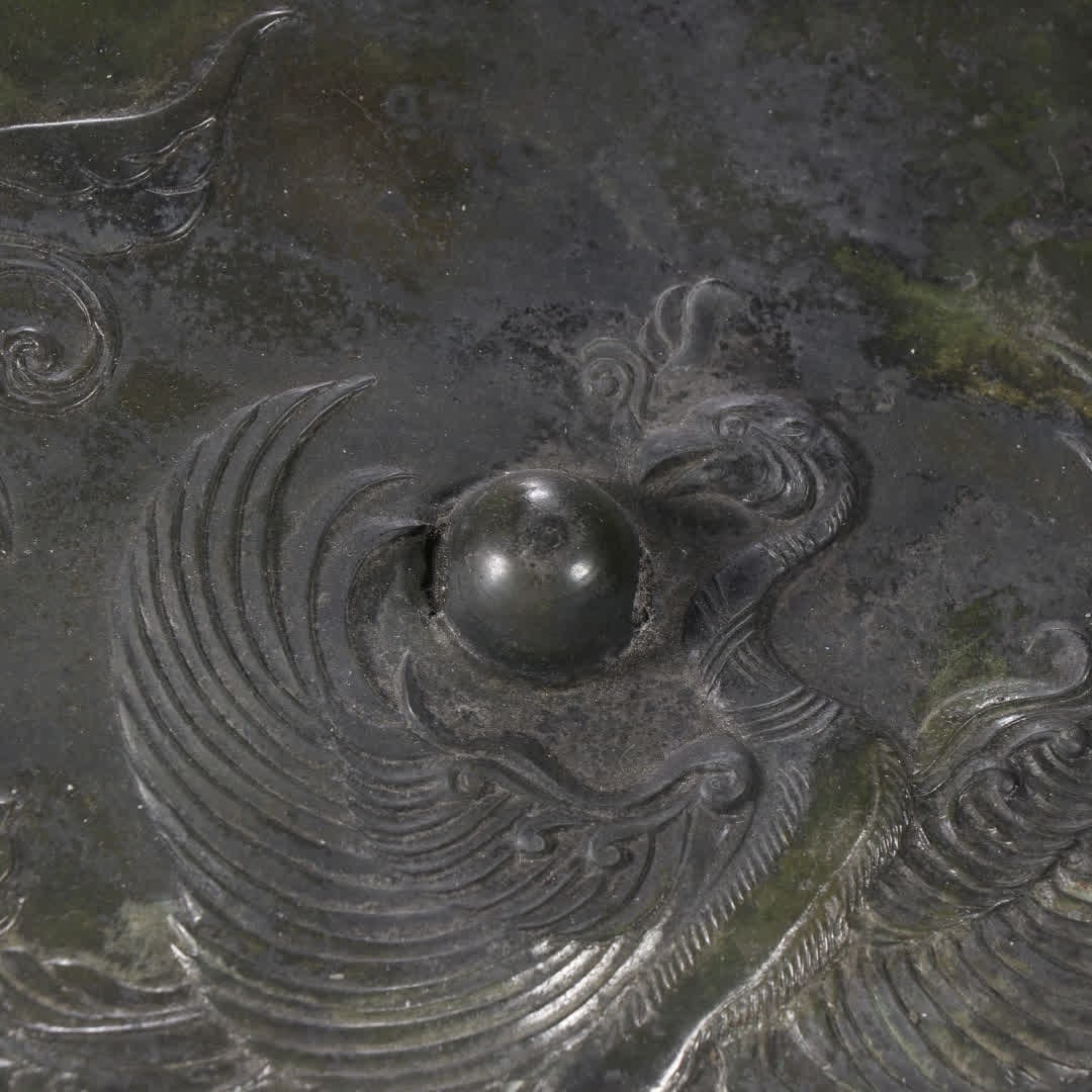 A Tang phoenix pattern bronze mirror - 3