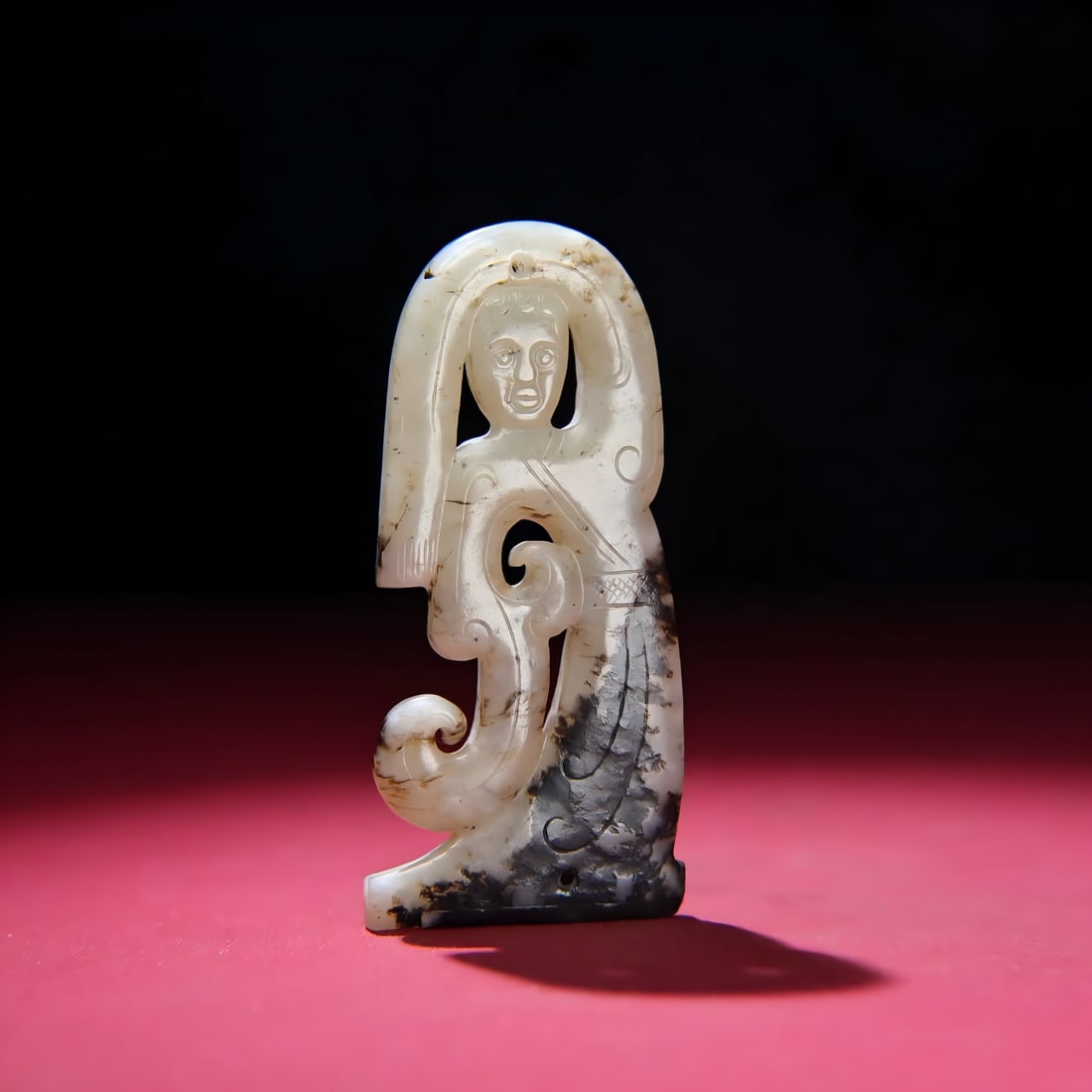 A Han Dynasty jade mercury dancer wears: Han Dynasty jade mercury Qin dancer pendant SIZE: 85x39x6mm W:47g (The Dimensions Of All Batches Are Manually Measured.If You Need More Detailed Information, Please Contact Our Customer Service Before