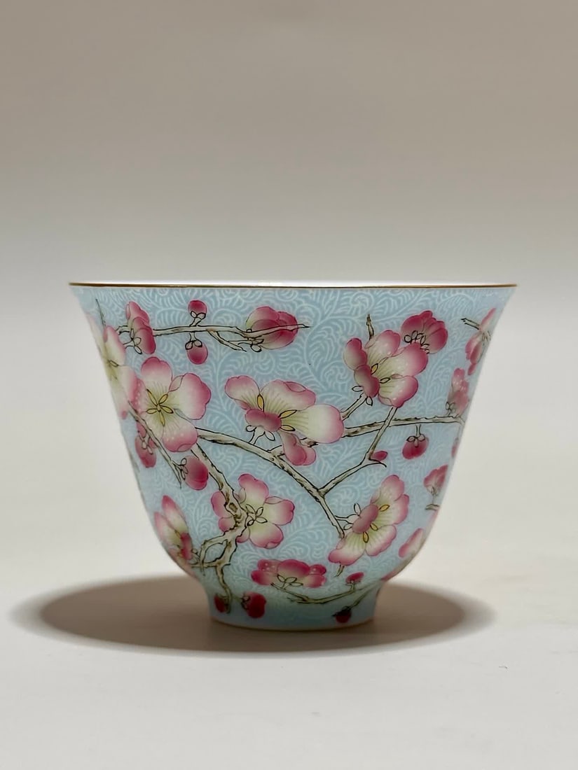 A Qianlong enamel flower cup - 3