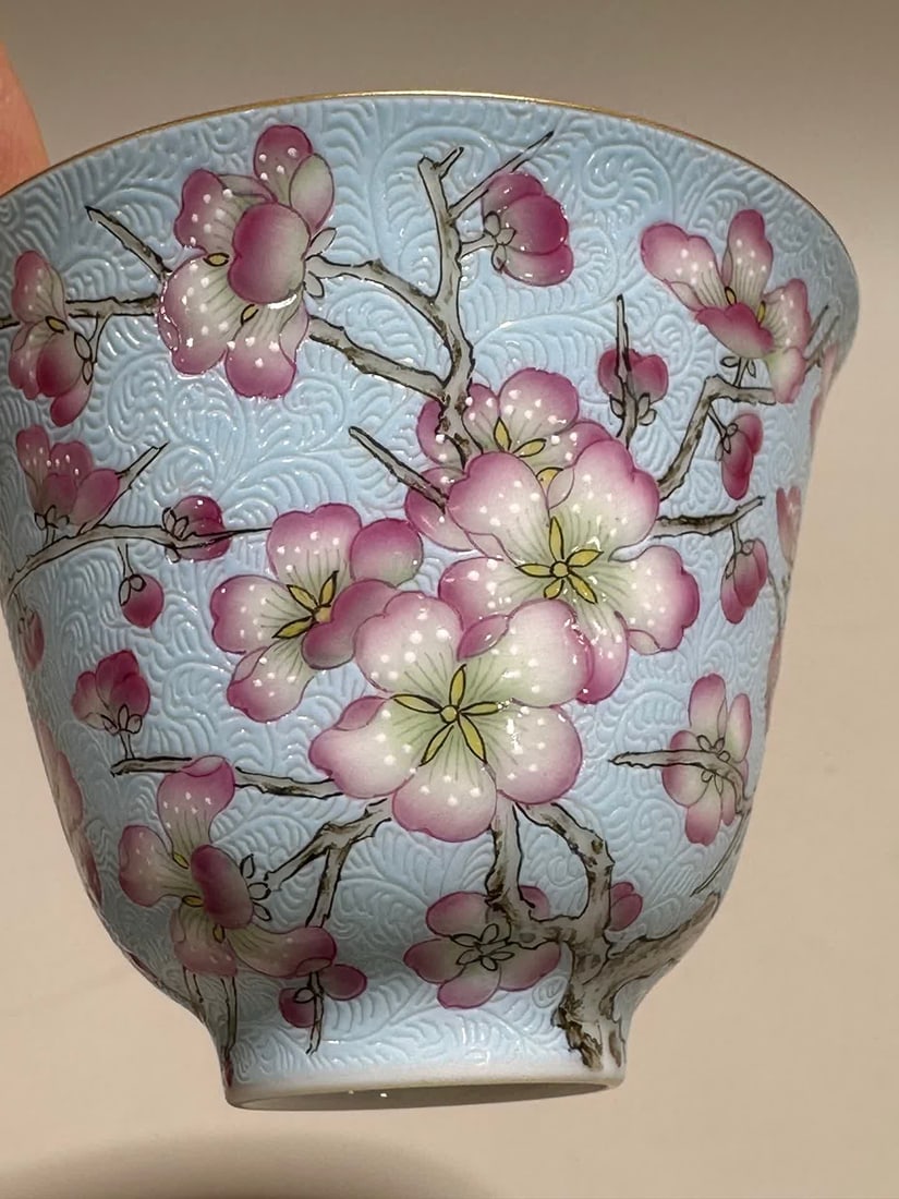 A Qianlong enamel flower cup - 5
