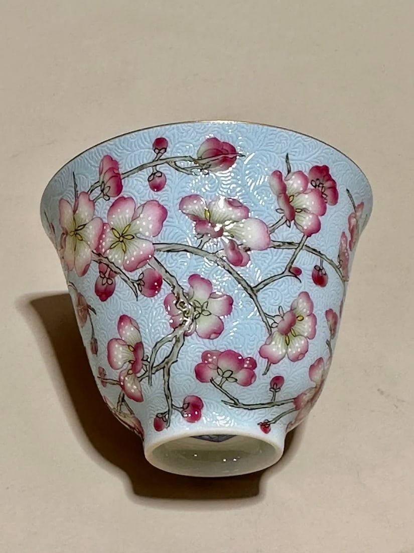 A Qianlong enamel flower cup - 7