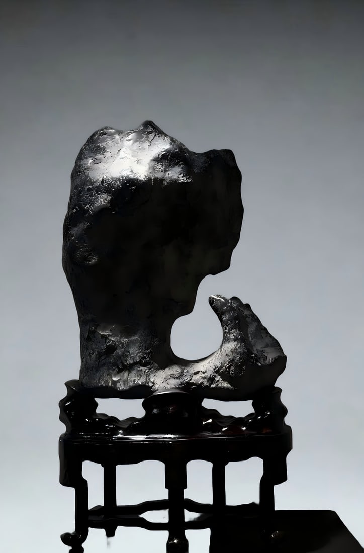 A Qing Dynasty Lingbi stone study room Qing offering mountain ornament (1 of 7)