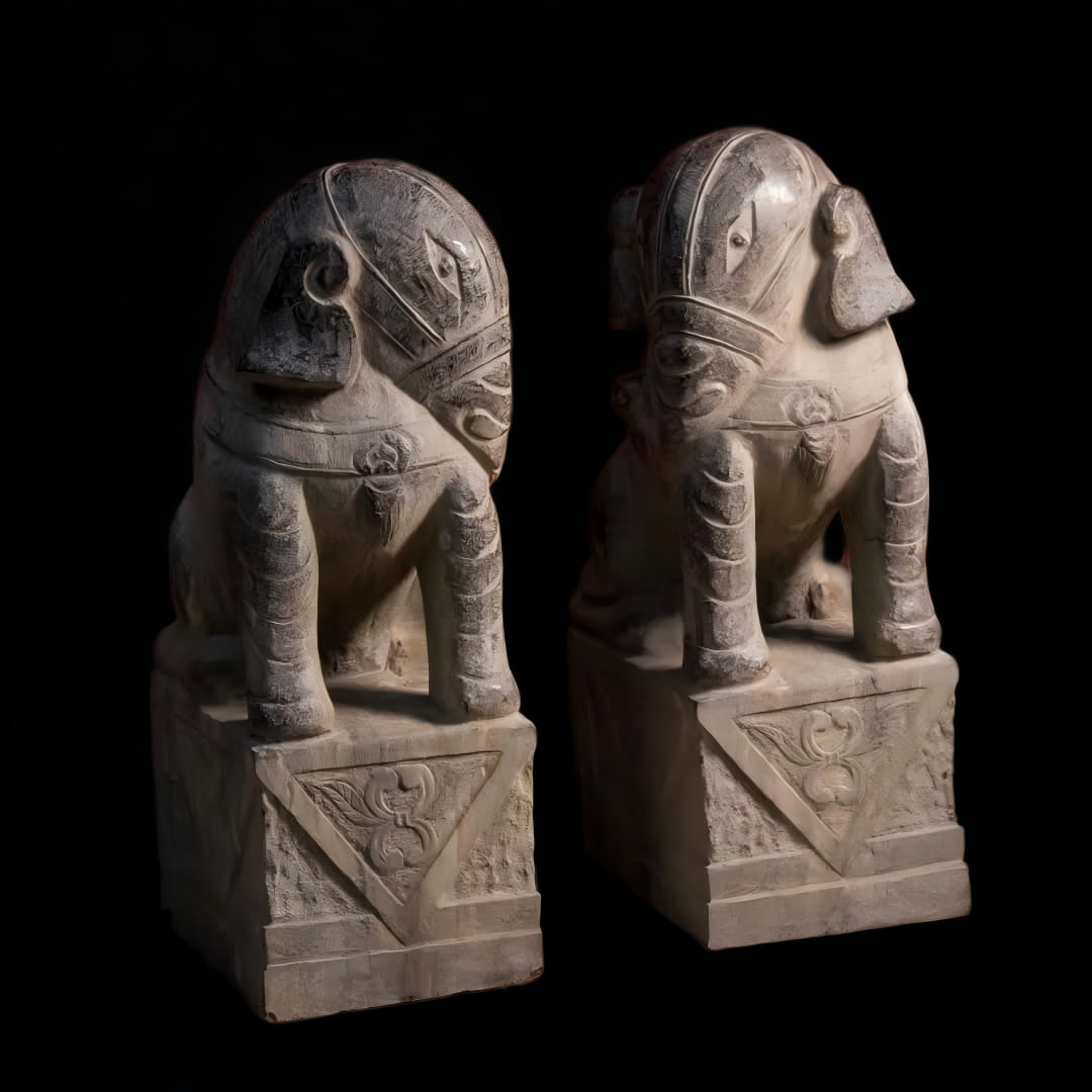 A bluestone elephant from the Qing Dynasty - 4