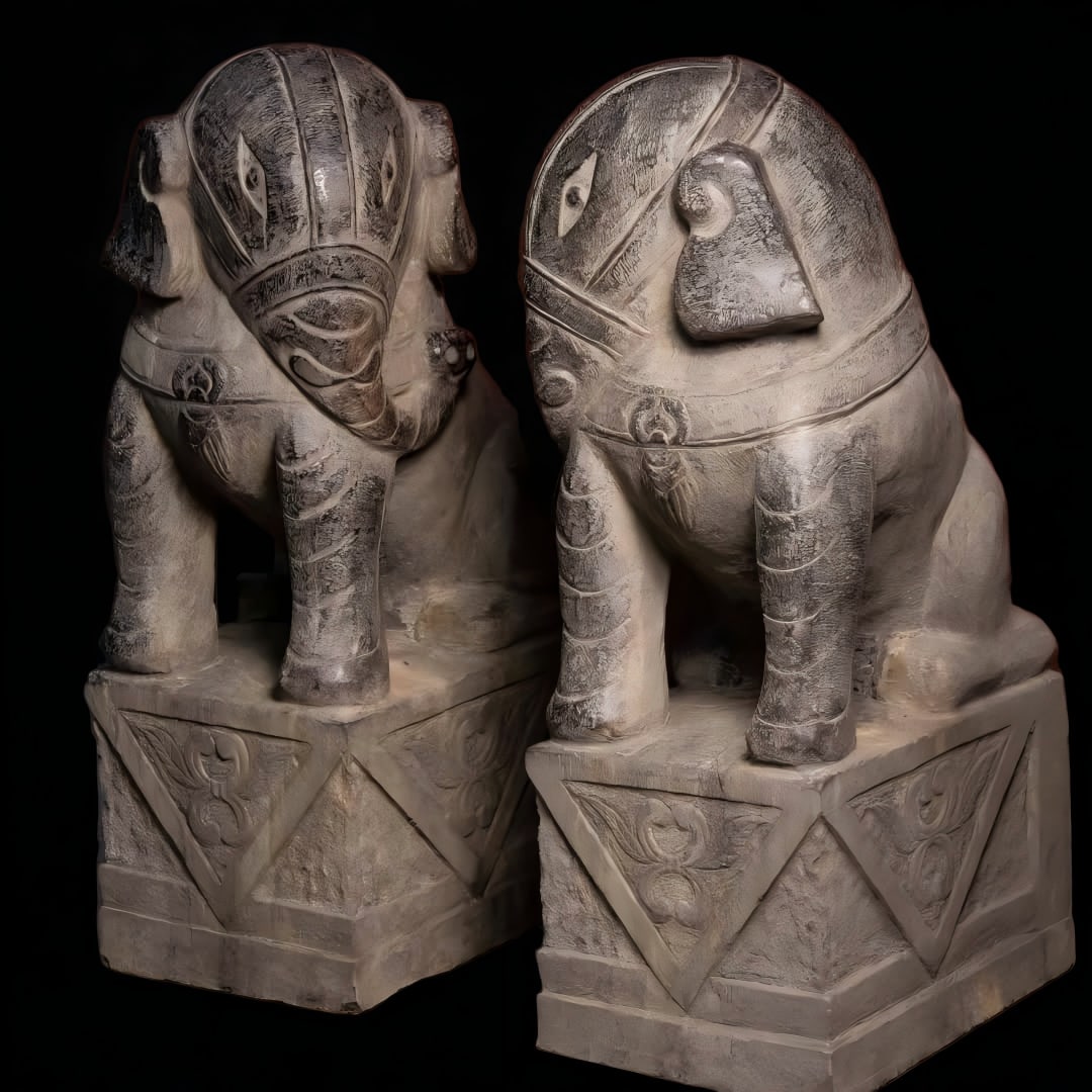 A bluestone elephant from the Qing Dynasty - 5